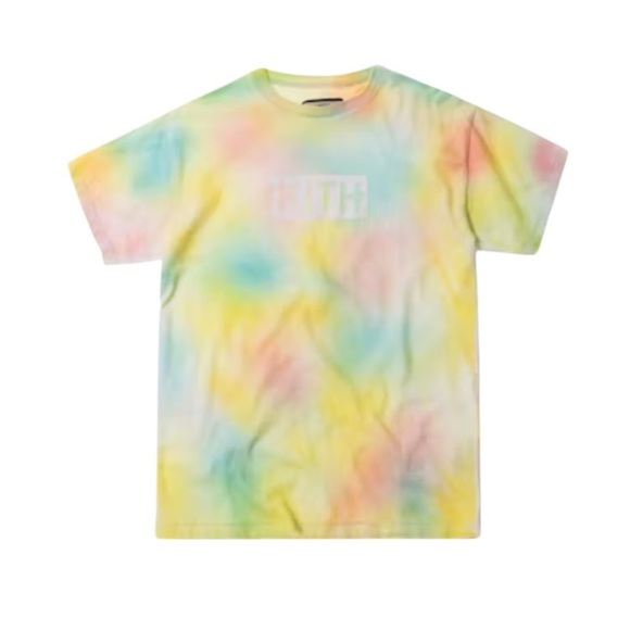 Kith- Yellow Tie Dye Shortsleeve Box Tshirt Tee - Picture 1 of 5